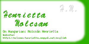 henrietta molcsan business card