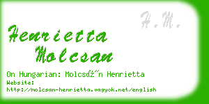 henrietta molcsan business card